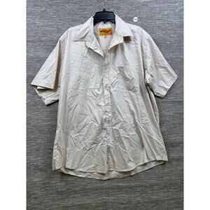 Hannover Western Button Down Shirt Mens Size XXXL Beige Short Sleeve Casual